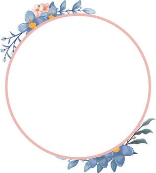 Blue Flower Arrangement with watercolor style png