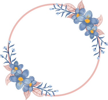 Blue Flower Arrangement with watercolor style png