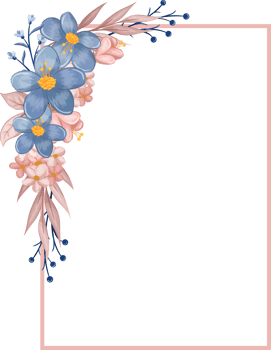 Blue Flower Arrangement with watercolor style png