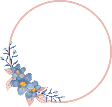 Blue Flower Arrangement with watercolor style png
