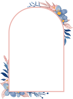 Blue Flower Arrangement with watercolor style png