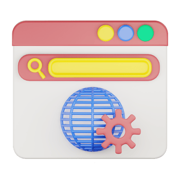 3d webpage setting icon illustration png