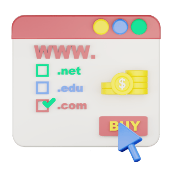 3d buy website domain icon illustration png
