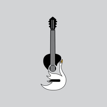 A minimal swan guitar logo. An excellent logo suitable for any business. vector