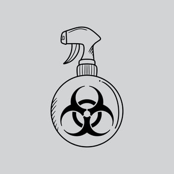 A minimal biohazard spray logo. An excellent logo suitable for any business. vector