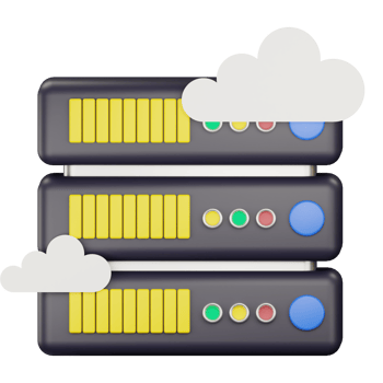 3d cloud server icon illustration png