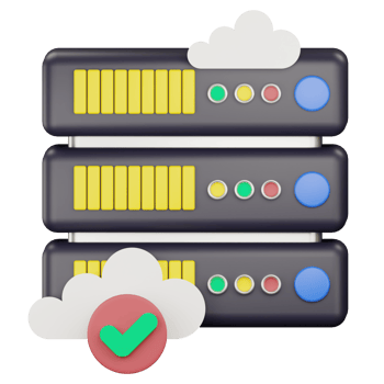 3d connected server icon illustration png