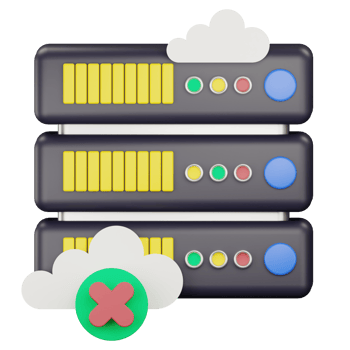 3d disconnected server icon illustration png
