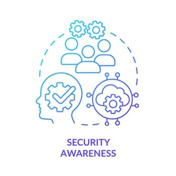 Security awareness blue gradient concept icon vector