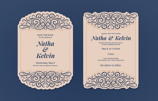 Laser Cut Wedding Invitation vector