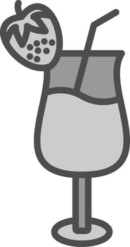 Strawberry Milk Vector Icon Design