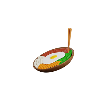 3d Bibimbap illustration png