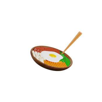 3d Bibimbap illustration png