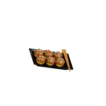 3d Takoyaki illustration png