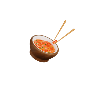 3d Tteokbokki illustration png