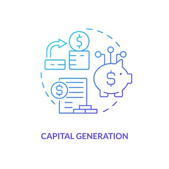 Capital generation blue gradient concept icon vector