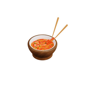 3d Tteokbokki illustration png