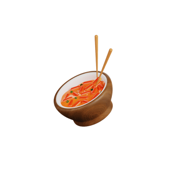 3d Tteokbokki illustration png