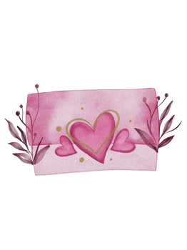 cute pink envelope illustration with heart decorations png