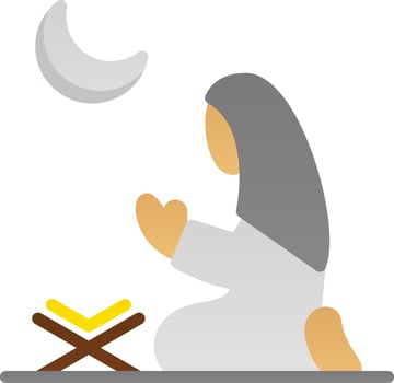 Women Praying Vector Icon Design