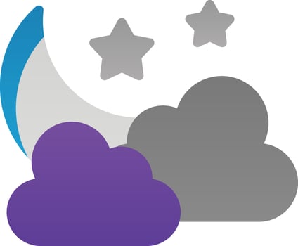 Star And Crescent Moon Vector Icon Design