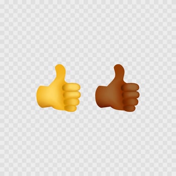 Thumbs up emoji. Isolated. Hands icons. Vector