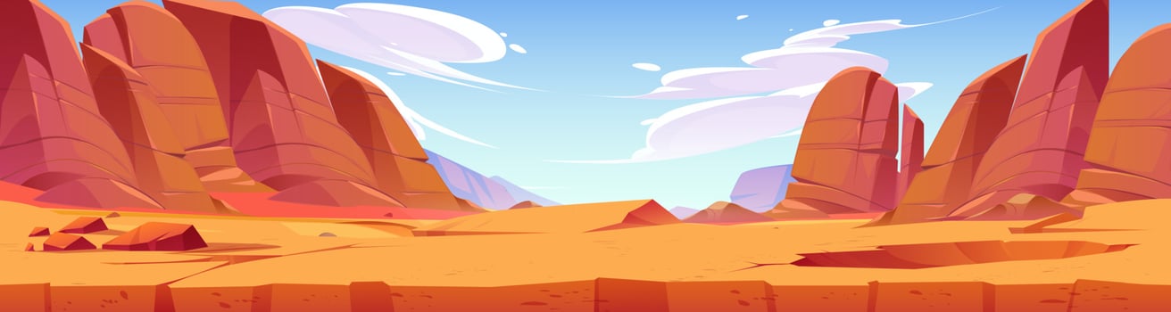 Desert landscape, Arizona or Africa nature scene vector