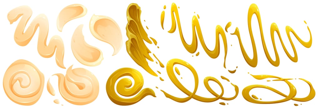 Stains of mayonnaise mustard vector