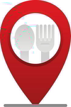 Restaurant Location Vector Icon Design