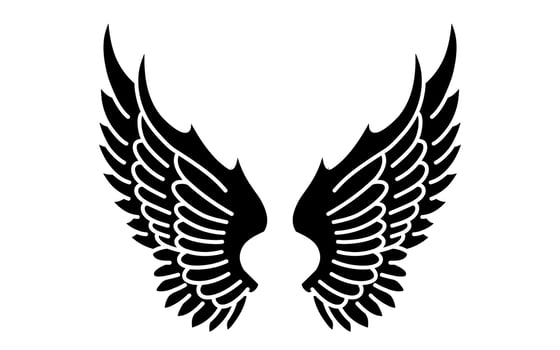 Free vector angel wings tribal tattoo