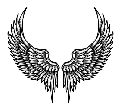 Free vector angel wings tribal tattoo