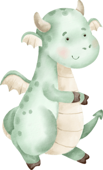 watercolor cute dragon png