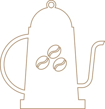 Coffee Kettle Outline Icon Vector Illustration