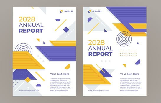 Flat Annual Report Cover vector