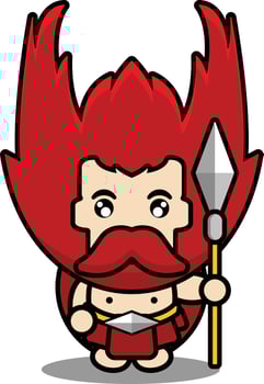 cartoon illustration of cute ares character vector
