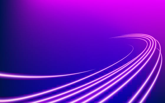 Abstract wallpaper of blue and purple lines trails with motion blur effect in the dark, texture of neon light, cover background. Technology dynamic concept of energy speed road for banner or flyer. vector