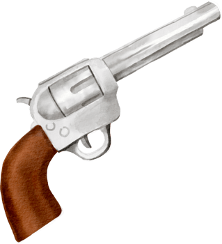 watercolor cowboy gun png
