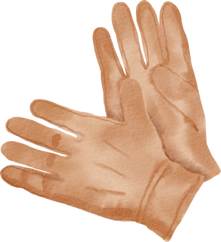 watercolor leather gloves png