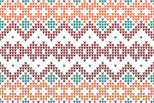 Vector illustration crochet stitches illustration of knitting seamless background.