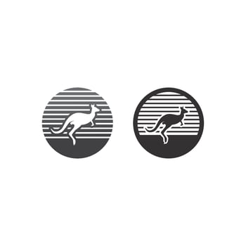 kangaroo animal logo and design vector illustrtion