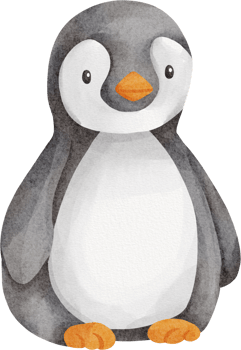 watercolor penguin cute clip art png