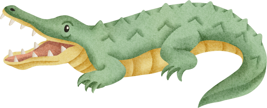cute crocodile watercolor png