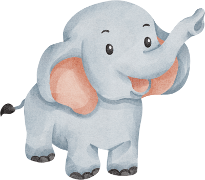 cute elephant watercolor png