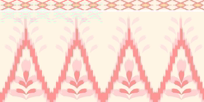 Geometric abstract pattern for cushion , throw pillow , bag and scarf. Yellow Pink tone color seamless vector silk. It's look like ikat printing textile pattern wallpaper. Pattern for home decoration.