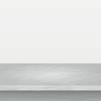 Gray concrete stone table top isolated on white background, promotional web template - Vector