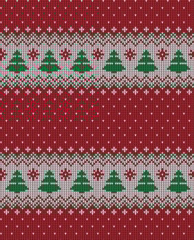 Knitted Christmas and New Year pattern vector