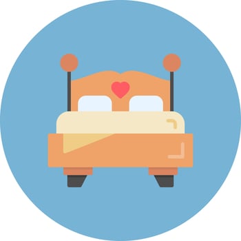 Double Bed Creative Icon Design vector