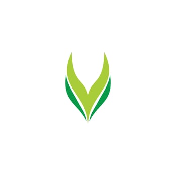 letter v aquascape plant symbol logo vector