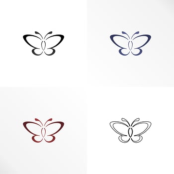 Simple and unique butterfly in line art shape image graphic icon logo design abstract concept vector stock. Can be used as symbol related to animal