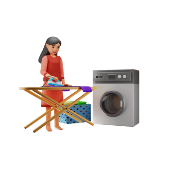 Laundry Wash 3D Character illustration png